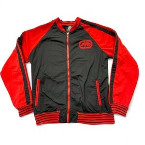 Ecko Unltd Rhino Track Jacket Black And Red Full Zip Rawthentic Size L 2000’s